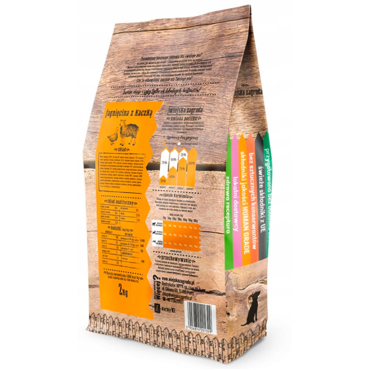 Sucha karma dla psa Wiejska Zagroda Jagnięcina z KACZKĄ małe rasy S 2 kg