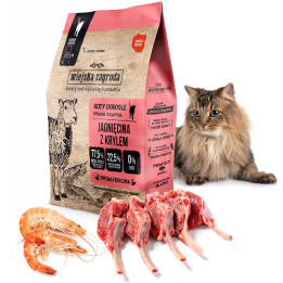 WIEJSKA ZAGRODA Jagnięcina z Krylem 5 kg karma dla KOTÓW sterylizowanych