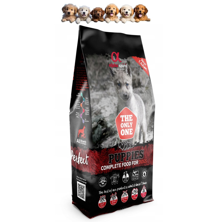 Karma półmiękka dla szczeniąt ALPHA SPIRIT Puppies 12kg INDYK KACZKA RYBY