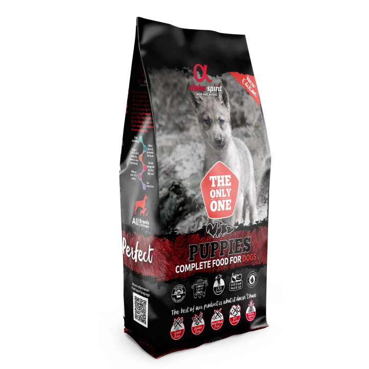 Karma półmiękka dla szczeniąt ALPHA SPIRIT Puppies 12kg INDYK KACZKA RYBY