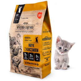 Wiejska Zagroda karma sucha dla KOCIĄT Indyk z Kurczakiem 1,6 kg 75% mięsa