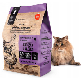 Wiejska Zagroda karma sucha dla kota KURCZAK z KACZKĄ 0,4kg 76% mięsa