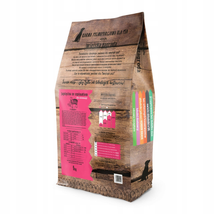 Wiejska Zagroda Sucha Karma JAGNIĘCINA SZPINAK małe rasy szczeniak S 9kg