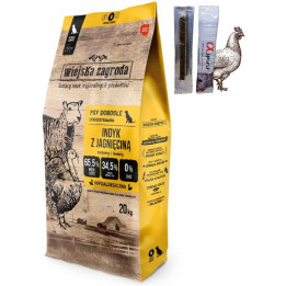 PETKING Wiejska Zagroda Karma Indyk z jagnięciną M 20kg +Chicken Sticks 10g