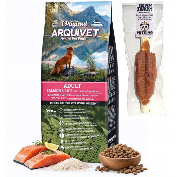 ARQUIVET Original Adult sucha karma dla psa ŁOSOŚ z RYŻEM 12 kg + PRZYSMAK