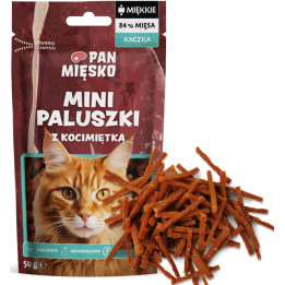 Pan Mięsko Miekkie Przysmaki dla kota MINI PALUSZKI KACZKA z KOCIMIĘTKĄ 50g