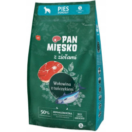 Pan Mięsko Karma HIPOALERGICZNA dla psa z Ziołami Wołowina z Tuńczykiem 3kg