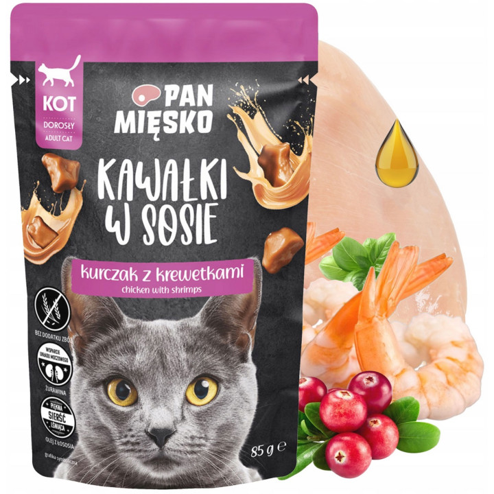 PAN MIĘSKO Kawałki w sosie MIX SMAKÓW karma dla kota mokra 12 x 85g