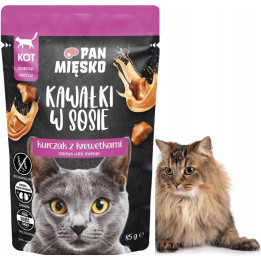 Pan Mięsko Karma mokra dla KOTA Kawałki w sosie KURCZAK z KREWETKAMI 85g