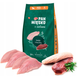 Pan Mięsko Karma sucha dla psa z Ziołami Indyk Kaczka M 3kg HIPOALERGICZNA