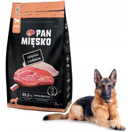 Pan Mięsko Sucha Karma HIPOALERGICZNA dla psa CIELĘCINA z INDYKIEM XL 3kg