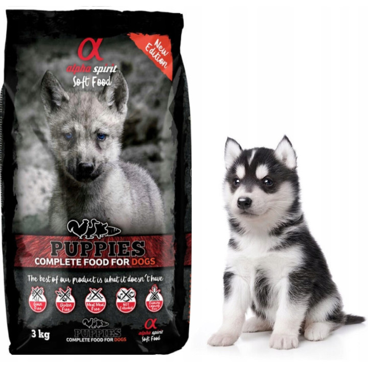 Karma półmiękka dla szczeniąt ALPHA SPIRIT Puppies 3kg INDYK KACZKA RYBY