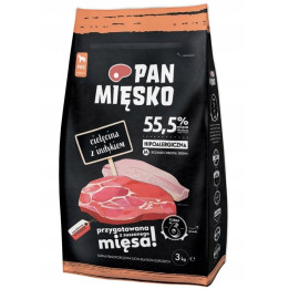 Pan Mięsko Sucha Karma HIPOALERGICZNA dla psa CIELĘCINA z INDYKIEM M 3kg