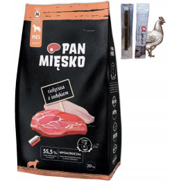 Pan Mięsko Karma sucha CIELĘCINA z Indykiem chrupki M 20kg hipoalergiczna