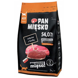 Sucha karma dla kota Pan Mięsko CIELĘCINA z KACZKĄ odkłaczająca 5 kg M