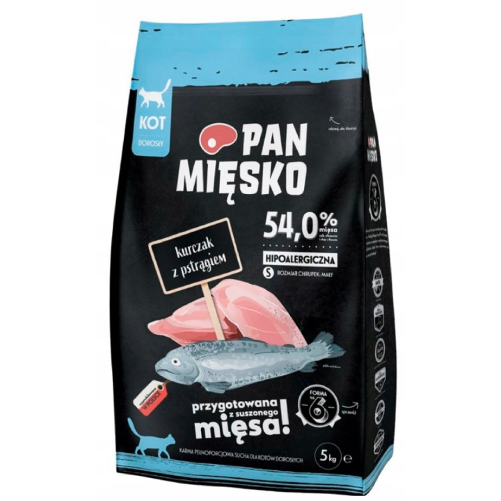 Sucha karma dla kota Pan Mięsko KURCZAK z PSTRĄGIEM HIPOALERGICZNA 5 kg S