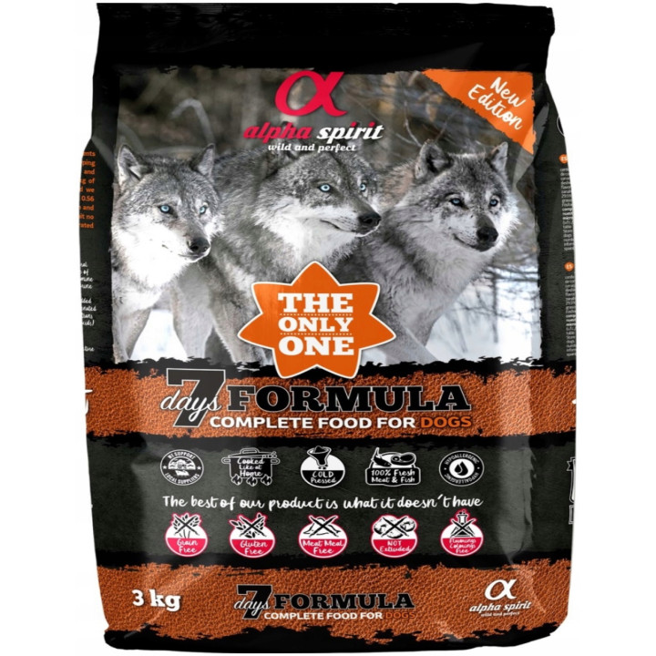 Alpha Spirit 7 DAYS Formula kompletna sucha karma dla psów dorosłych 3kg