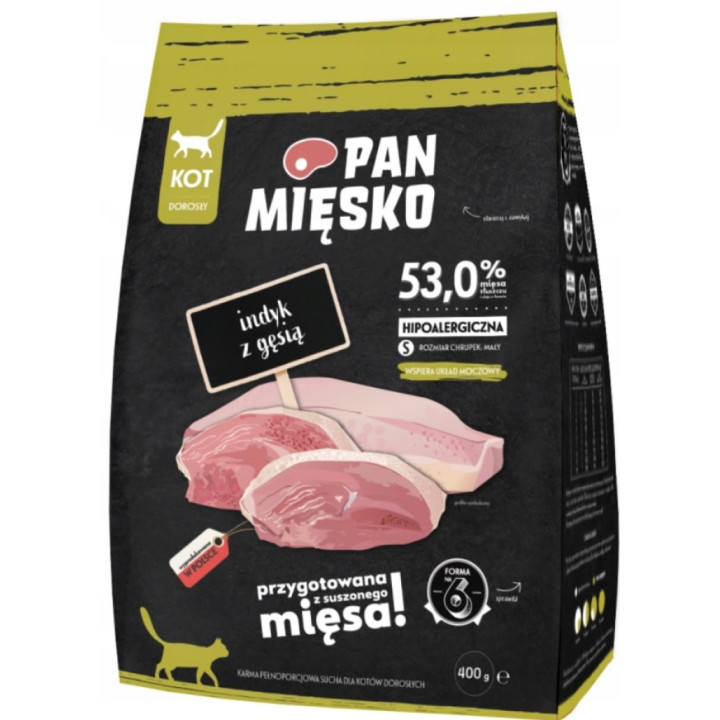 PAN MIĘSKO KARMA DLA KOTA INDYK Z GĘSIA S 400 g