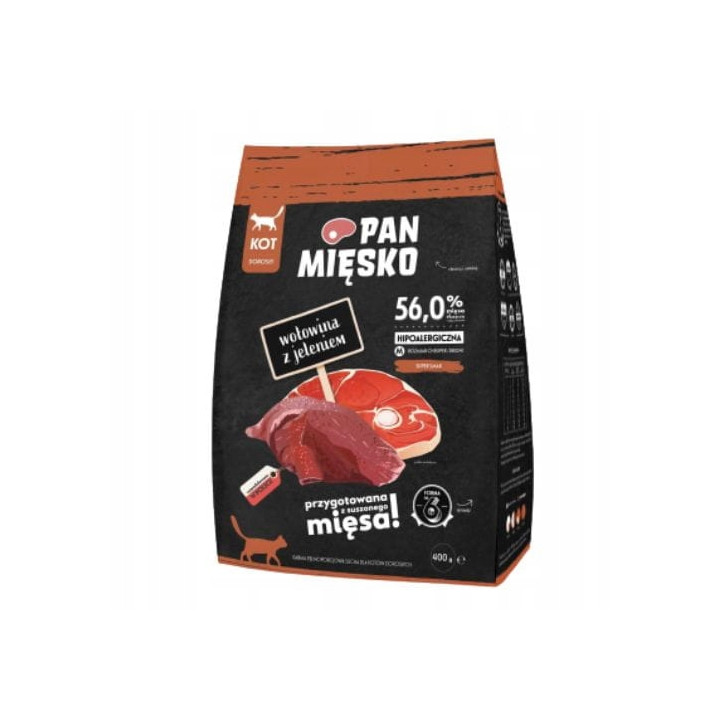 PAN MIĘSKO DLA KOTA WOŁOWINA Z JELENIEM M 400 g