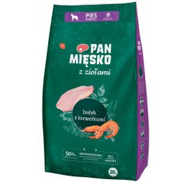 Pan Mięsko Karma sucha dla psa z Ziołami Indyk z Krewetkami chrupki XL 20kg