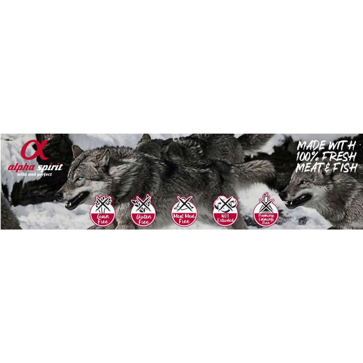 Sucha karma dla psa HIPOALERGICZNA Alpha Spirit Multiprotein 3kg 85% mięsa