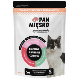 PAN MIĘSKO Digestive&HAIRBALL Control sucha karma dla kota Indyk ŁOSOŚ 800g