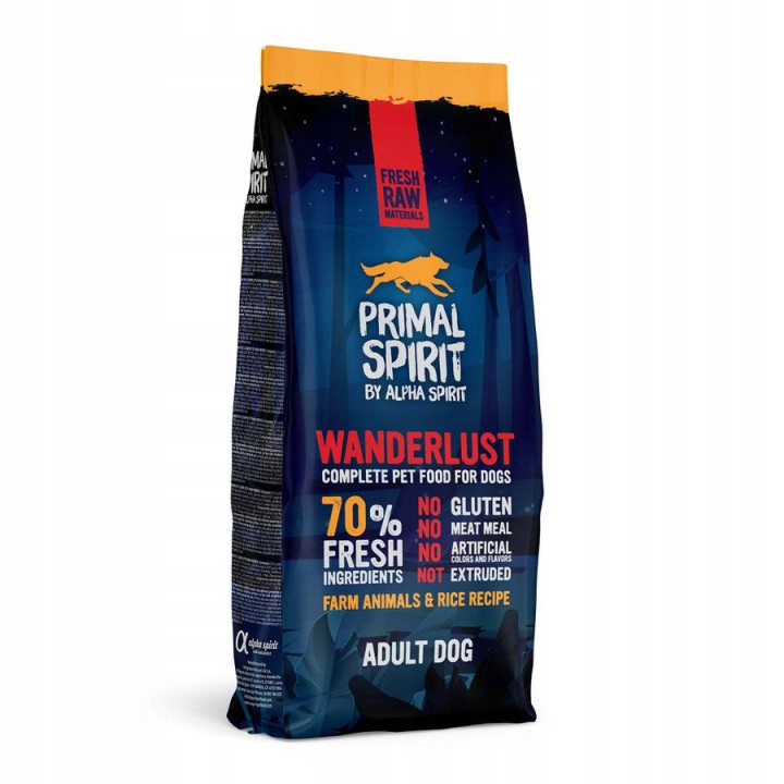 PRIMAL SPIRIT Sucha MIĘKKA karma dla psa WANDERLUST Ryby WITAMINY 12 kg