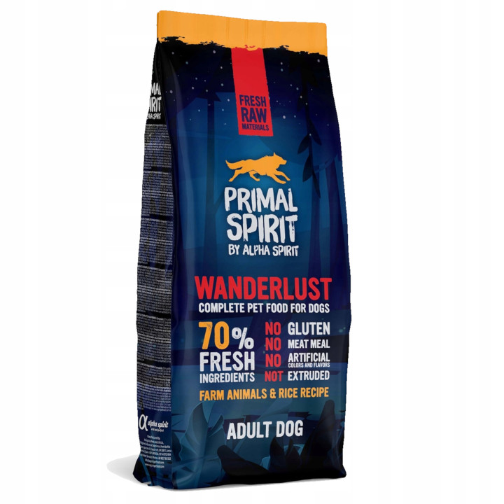 PRIMAL SPIRIT Sucha MIĘKKA karma dla psa WANDERLUST Ryby WITAMINY 12 kg
