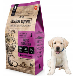 Wiejska Zagroda Sucha Karma INDYK z JABŁKIEM średnie rasy szczeniak M 9kg