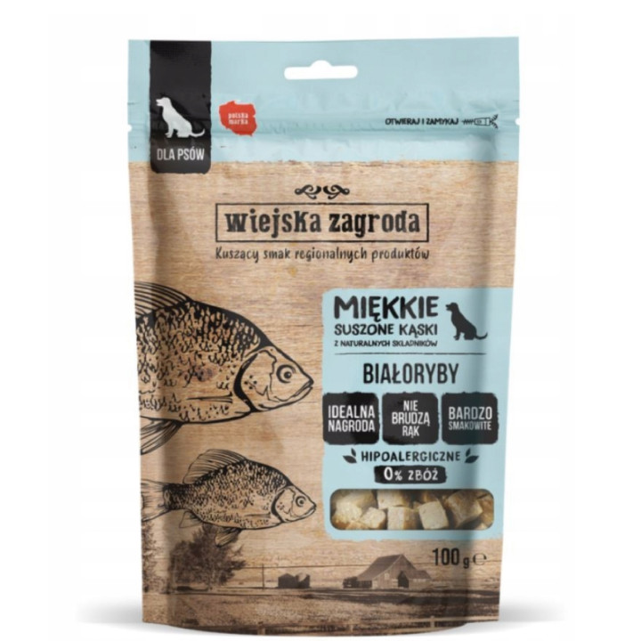 Wiejska Zagroda Przysmak dla psa Naturalne Miękkie kąski BIAŁORYBY 100g