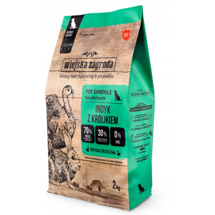 Wiejska Zagroda Sucha Karma dla Psa małe rasy INDYK z KRÓLIKIEM 2kg S