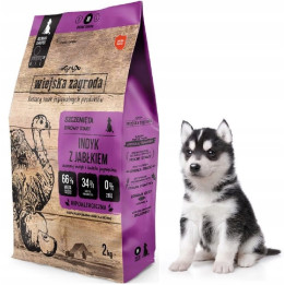 Wiejska Zagroda Sucha Karma INDYK z JABŁKIEM średnie rasy szczeniak M 2kg