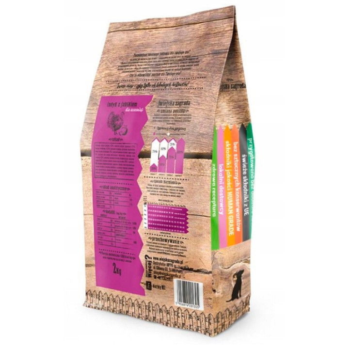 Wiejska Zagroda Sucha Karma INDYK z JABŁKIEM średnie rasy szczeniak M 2kg